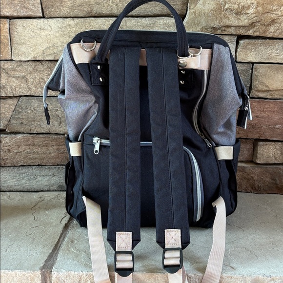 Hafmall black and grey cloth backpack diaper bag - Picture 10 of 15